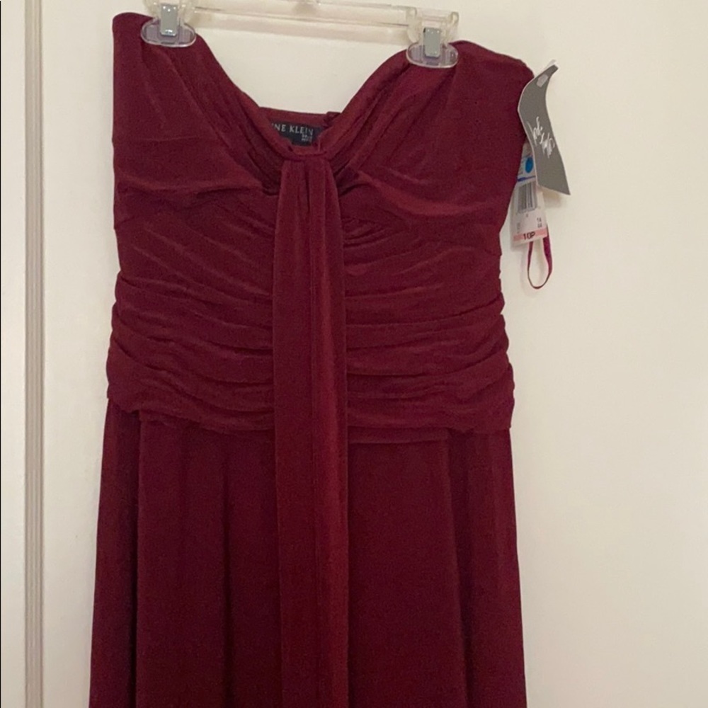 NWT Anne Klein red/burgundy strapless dress
